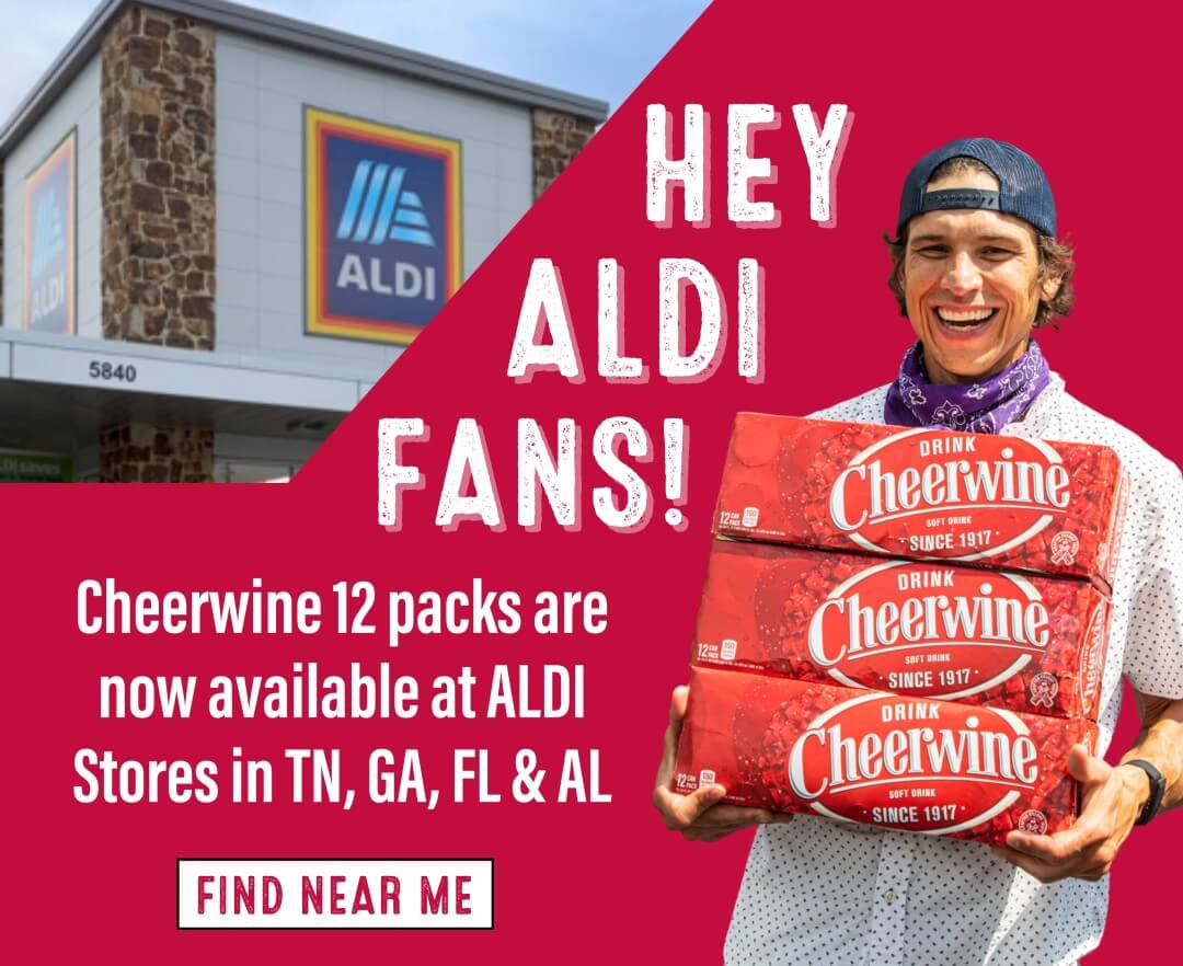 Hey Aldi fans! Cheerwine 12 packs are not available at Aldi stores in TN, GA, FL & AL click here to find near me