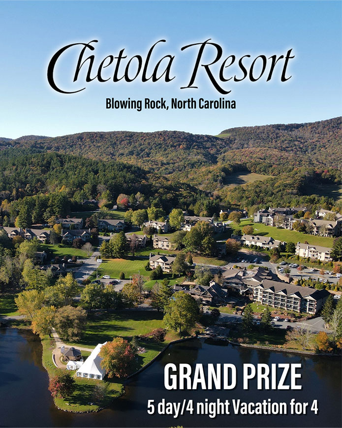 Aerial shot of the Chetola Resort in Blowing Rock, NC